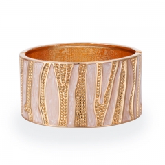 Wholesale Vintage Tree Branch Stripes Pattern Oil Drip Wide Edge Open Bracelet