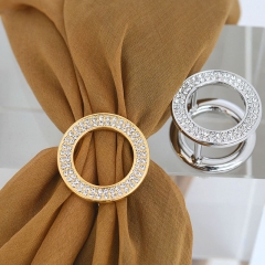 Wholesale High-grade Gold Round Rhinestone-set Real Gold Scarf Buckle Vendors