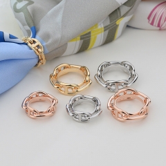 Wholesale Simple Pure Copper Real Gold Fashion Silk Scarf Buckle Vendors