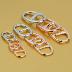Wholesale Real Gold Electroplating Simple Oval Corner Buckle Scarf Buckle Vendors