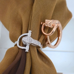 Wholesale High Quality  Pure Copper Zircon Real Gold Scarf Buckle Vendors