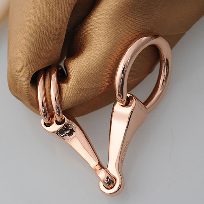 Wholesale Real Gold Vacuum Plating High-grade Silk Scarf Buckle Fashion Vendors