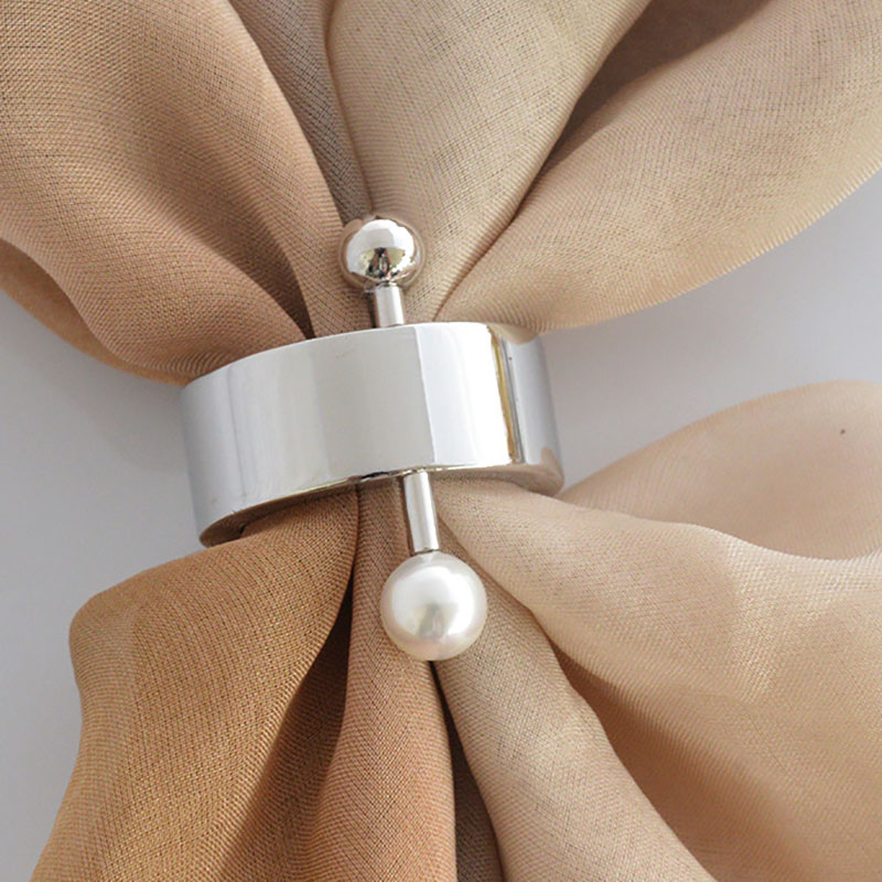 Wholesale Jewelry Pure Copper Multifunctional Pearl Crossbar Silk Scarf Buckle Vendors