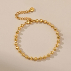 Brass Plated 18k Bead Chain Bracelet French Ins Style Distributor