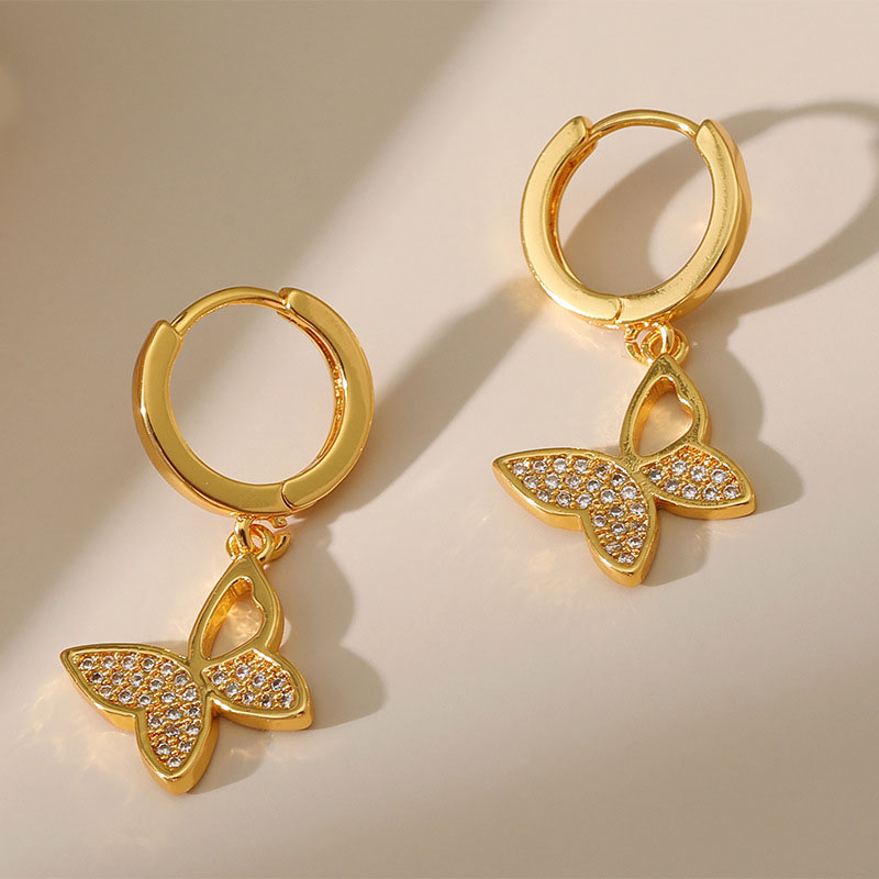 Small Butterfly Pendant Earrings Creative Zirconia Distributor