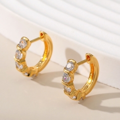 French Row Of Diamonds Small Zircon Earrings Metal Light Luxury Distributor