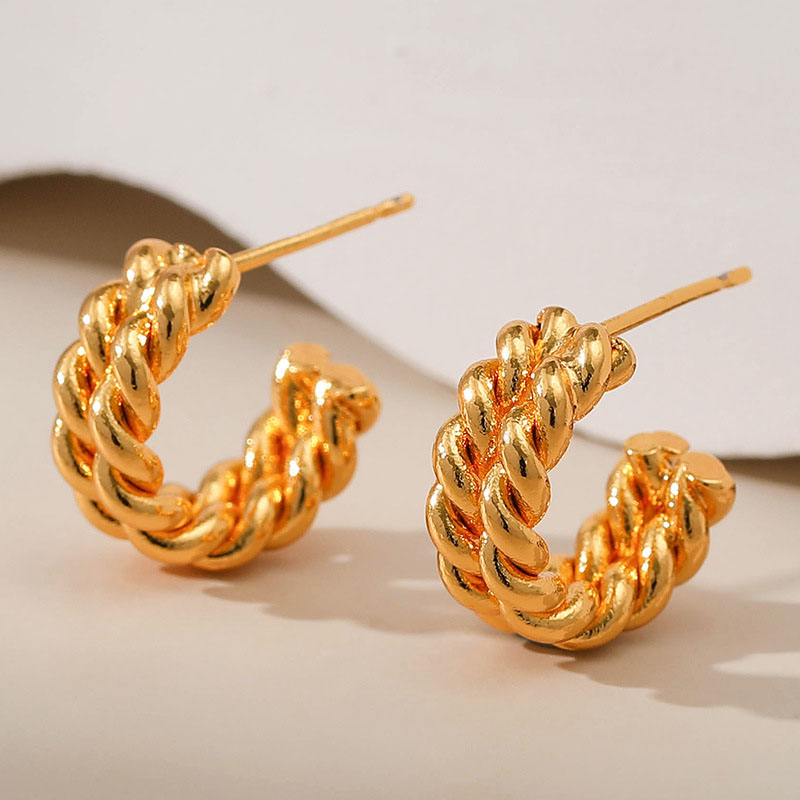 Ins Wind Fashion Woven Multi-layer Earrings Twist Earrings Distributor