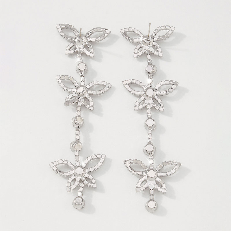Fashion Full Diamond Earrings Long Butterfly Shining Fairy Spirit Manufacturer