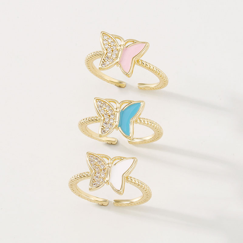 Butterfly Ring Simple Zircon Ring Geometric Creative Fashion Manufacturer