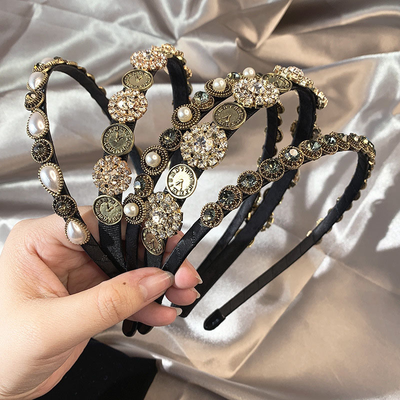 Wholesale Rhinestone Hair Band Vintage French Pearl Headdress