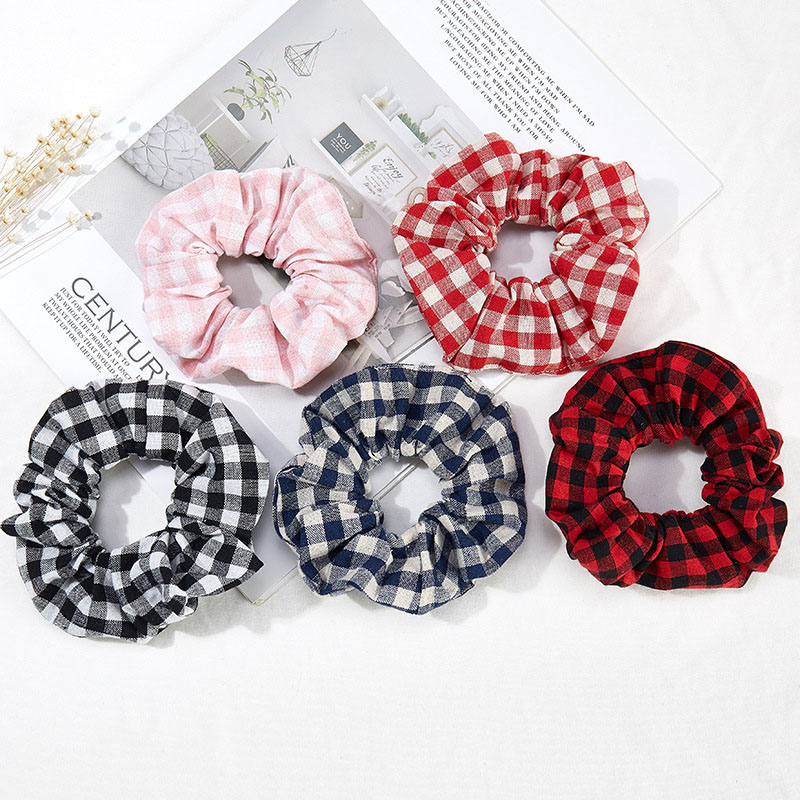 Plaid  Hair Band Fabric Korean Simple Pearl Pendant Manufacturer
