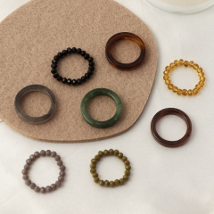 Wholesale Ins Popular Resin Ring Creative Beads Stretch