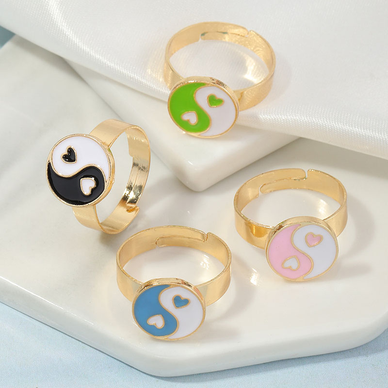 Wholesale Ins Trend Alloy Drip Oil Love Gossip Ring