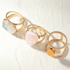 Wholesale Popular Simple Geometry With Colorful Resin Ring