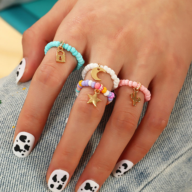 Wholesale Beads Adjustable Fun Ring Stars Moon