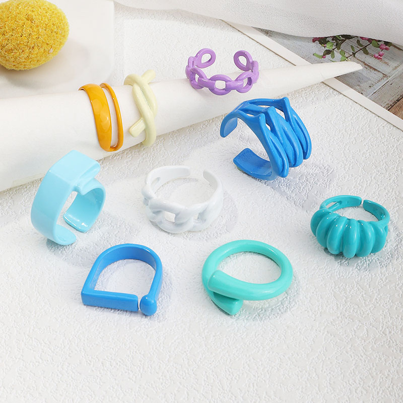 Wholesale Macaron Candy Color Metal Baking Irregular Ring