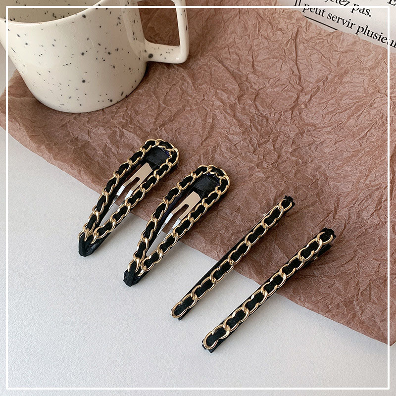 Wholesale Korean Ins Hair Clips Metal Chain Simple