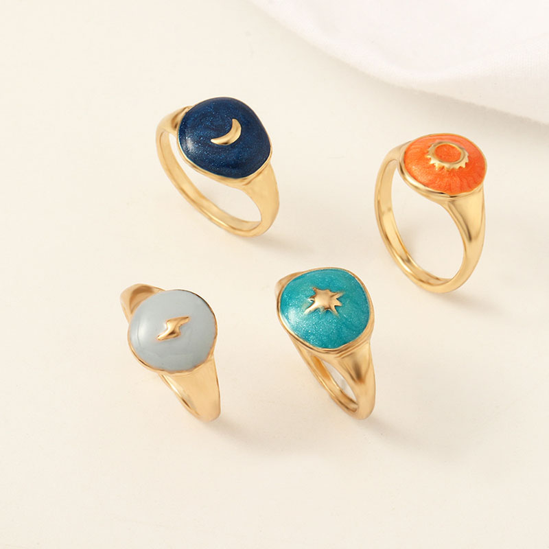 Wholesale Personalized Design Ins Tide Stars Moon Finger Ring