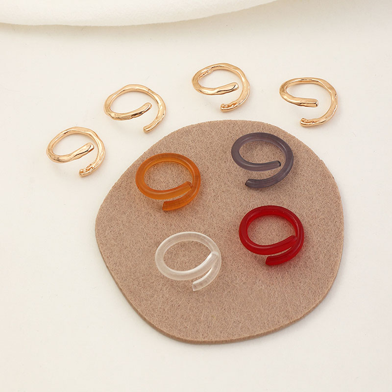 Wholesale Ins Trend Irregular Metal Personality Resin Ring