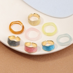 Wholesale Retro Colorful Oil Drip Irregular Enamel Ring