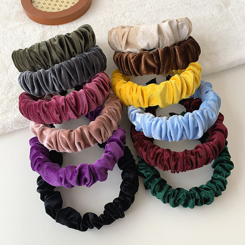 Wholesale Velvet Korean Version Of The  Pleated Simple Headband