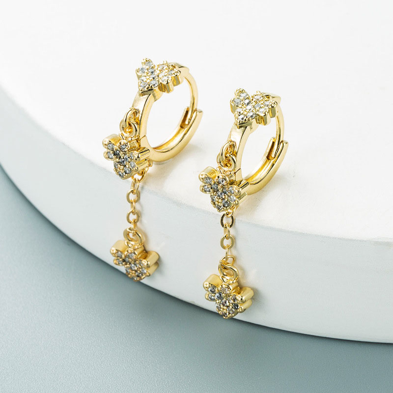 Korea Ins Butterfly Bee Tassel Earrings Copper Gold Plated Zirconia Supplier