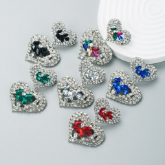 Wholesale Fashion Exaggerated Multi-layer Love-shaped Rhinestone Earrings Trend Vendors