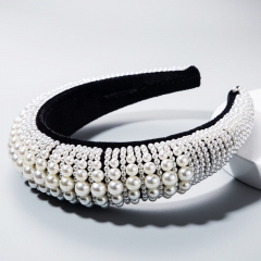 Fashion Velvet Hair Band Trend Pearl Wide Thickened Baroque Supplier