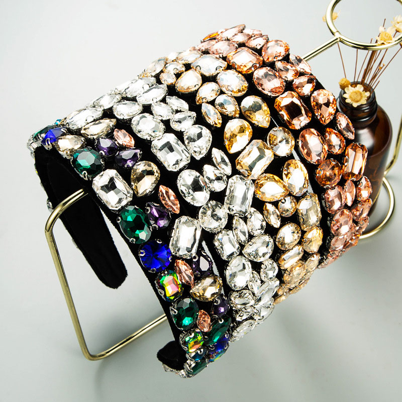 Hairband Geometric Glass Diamond Hairband Baroque Vintage Court Supplier