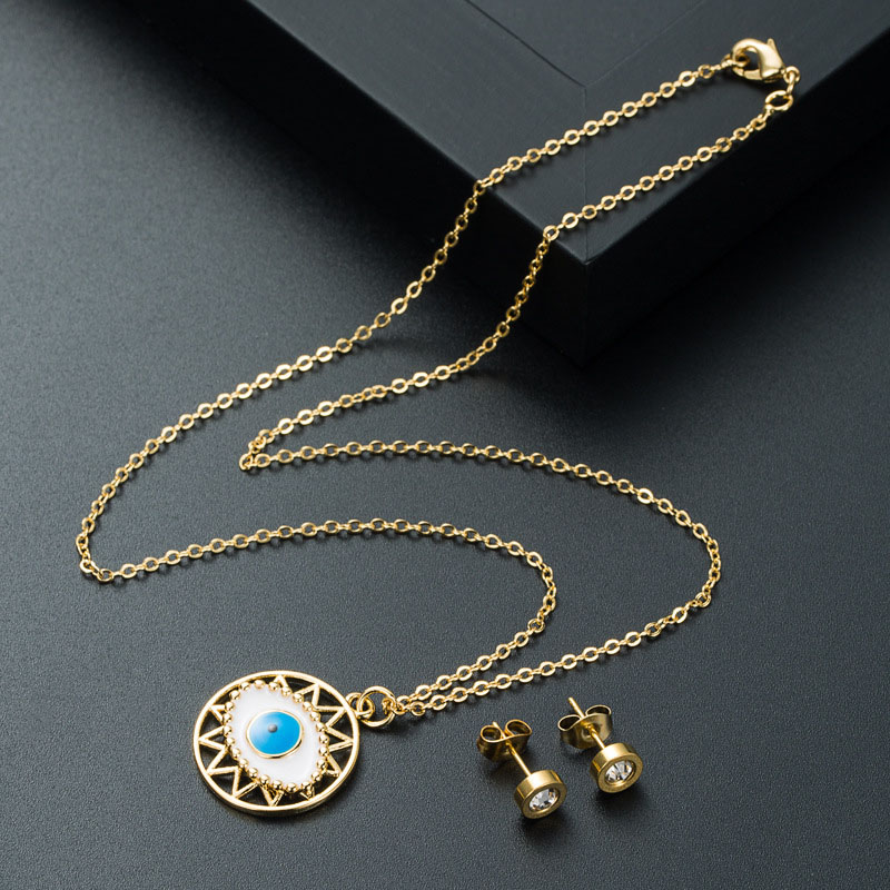 Wholesale Ins Brass With Zirconia Pendant Necklace Eye Stainless Steel Vendors