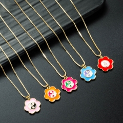 Wholesale Fashion Creative Flower Pendant With Colorful Enamel Collarbone Chain Vendors