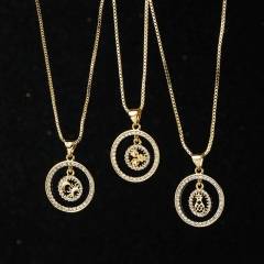 Wholesale Fashion Hollow Moon Pendant Necklace With Zirconia Vendors