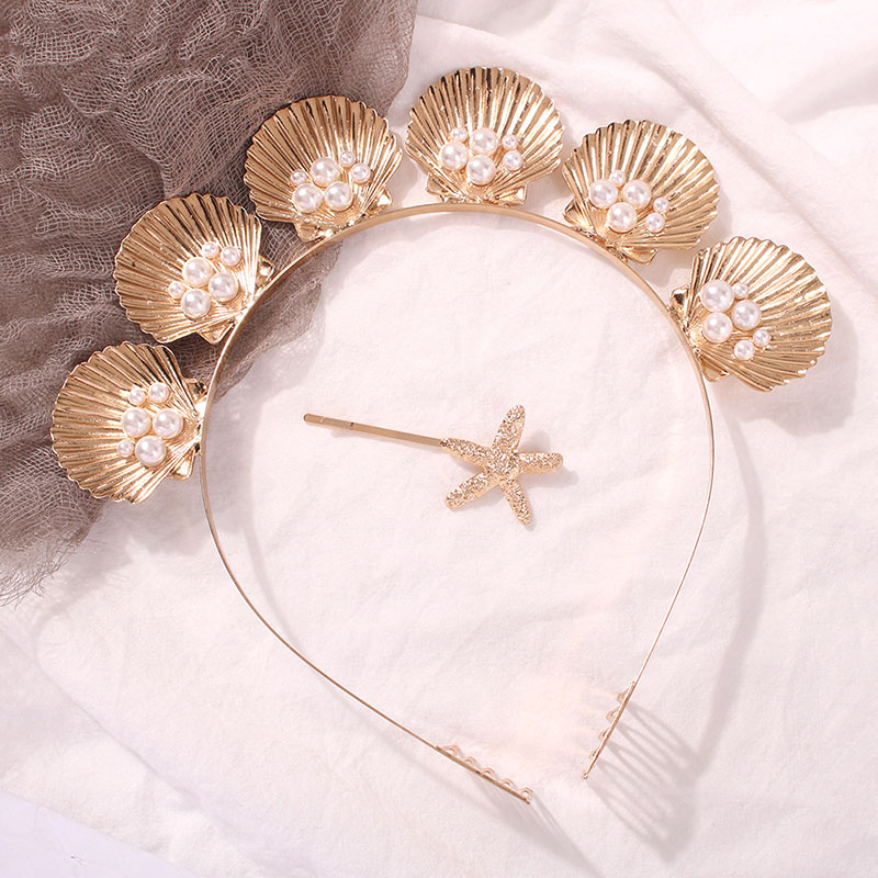 Wholesale Personality Alloy Shell Headband Creative Seaside Holiday Hair Accessories Vendors