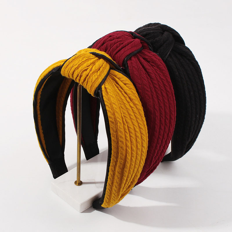 Original Fashion Hair Hoop Wide Knotted Black Edge Contrast Color Hair Accessories Manufacturer