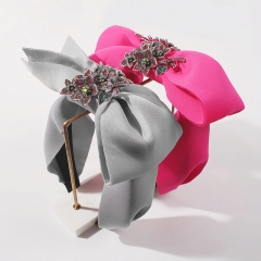 Wholesale Exaggerated Bow Headband Sweet Fabric Headband Diamond Fashion Vendors