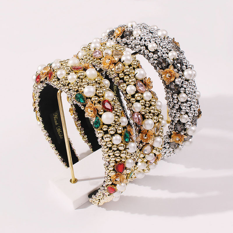 Wholesale Fashion Crystal Headband  Selling Trend Inlaid Pearl Alloy Luxury Vendors