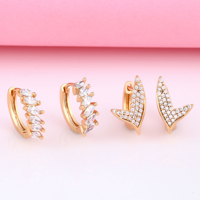 Wholesale Diamond Studded Earrings French Style Senior Personality Hundred Match Women