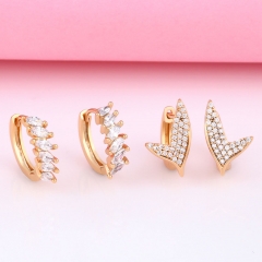 Wholesale Diamond Studded Earrings French Style Senior Personality Hundred Match Women