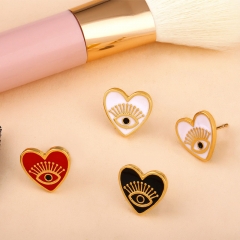 Creative Angel Eyes Earrings Drip Oil Love Peach Heart Earrings Distributor