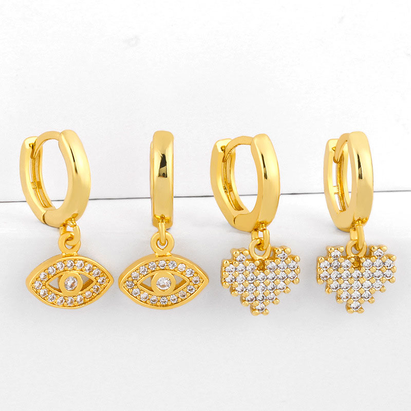 Wholesale Jewellery With Diamonds Loving Senior Sense Earrings Temperament Paired Earrings