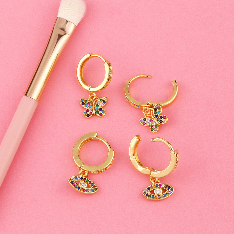 Fashion Copper Micro-set Zirconia Earrings Devil's Eye Earrings Earrings Distributor