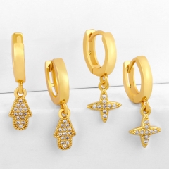 Wholesale Earrings European And American Cross Zircon Earrings Female With Diamonds