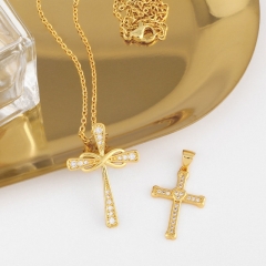Wholesale Heart-shaped Cross Sweater Chain Necklace