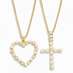 Wholesale Mix And Match Love Cross Necklace Vintage With Diamonds And Pearls