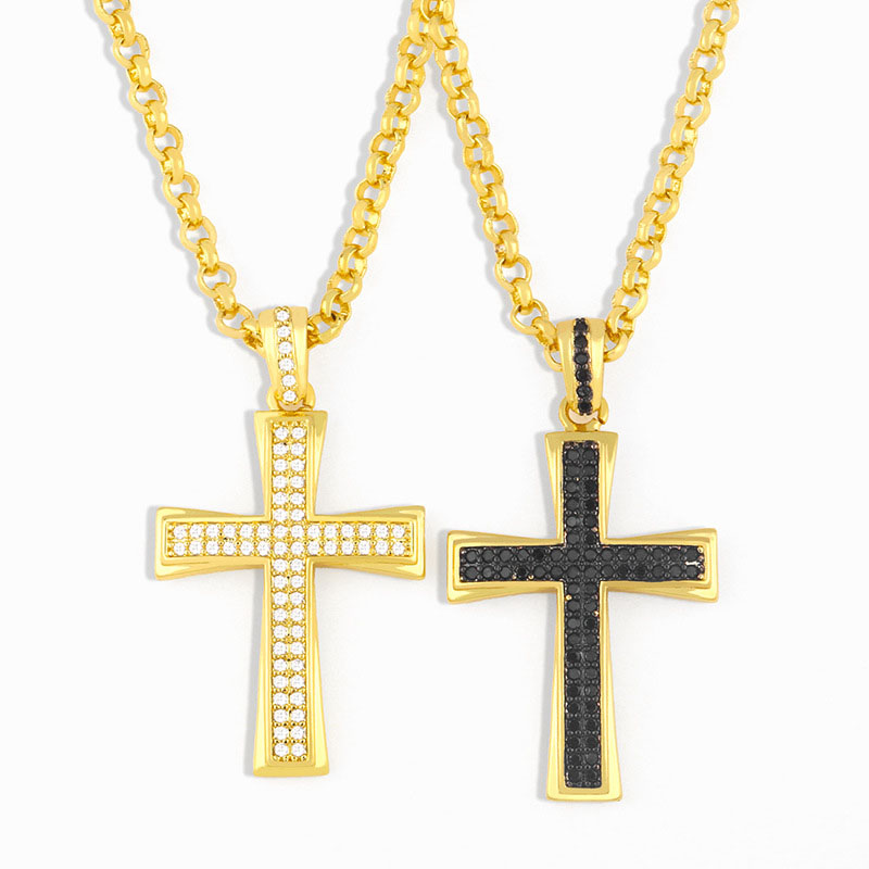 Wholesale Cross Collarbone Chain Hip-hop Micro-encrusted Zirconia Necklace