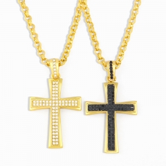 Wholesale Cross Collarbone Chain Hip-hop Micro-encrusted Zirconia Necklace