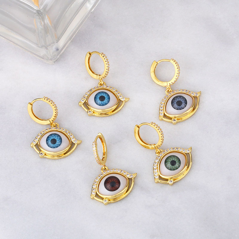 Exaggerated Geometric Oil Drip Demon Eye Earrings Distributor