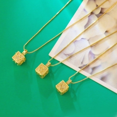 Micro-set Zircon Dice Square Crown Butterfly Pendant Distributor
