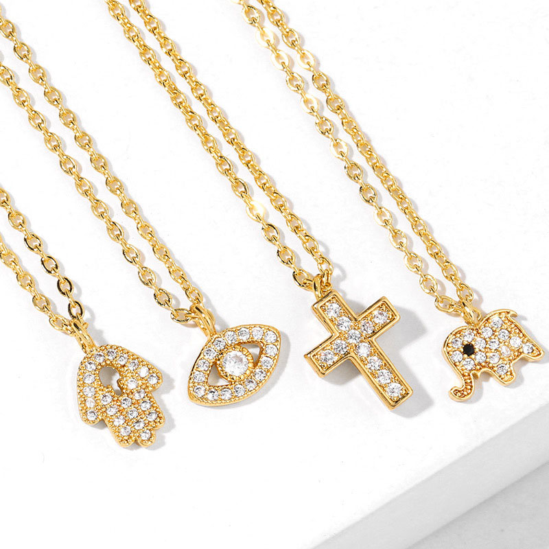 Wholesale Necklace Europe And America Pendant Cross Necklace With Diamonds