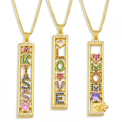 Wholesale Long Coloured Zircon Love Bich Necklace For Men And Women Hip Hop